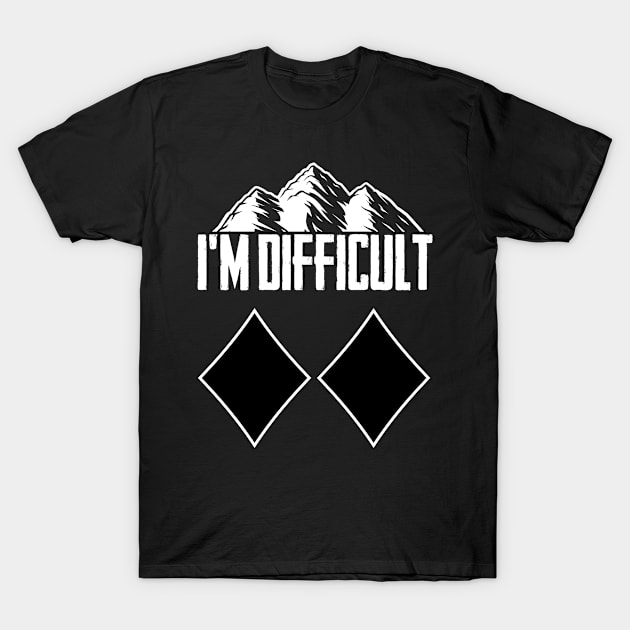 Skiing Snowboard IM Difficult Skier Winter Sports T-Shirt by Caskara